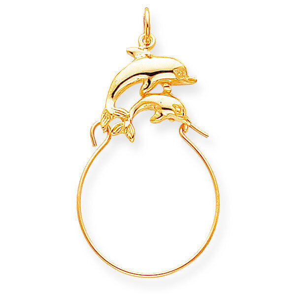 Double Dolphin Charm Holder 10k Gold 10C681