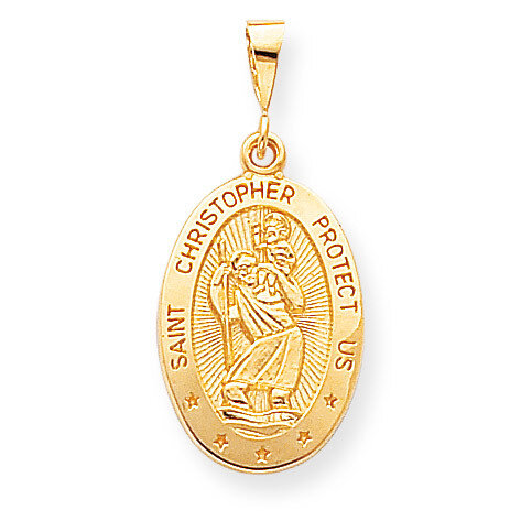 Saint Christopher Medal Pendant 10k Gold 10C702