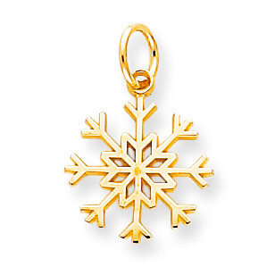 Solid Polished Snowflake Charm 10k Gold 10C732