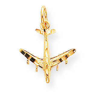 Solid Satin Airplane Charm 10k Gold 10C748, MPN: 10C748, 883957429861