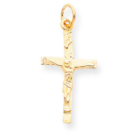 Solid Polished Crucifix Pendant 10k Gold 10C80