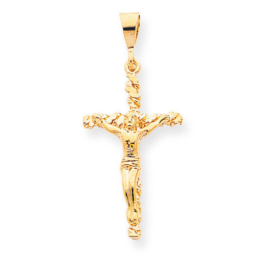 Solid Polished Crucifix Pendant 10k Gold 10C81