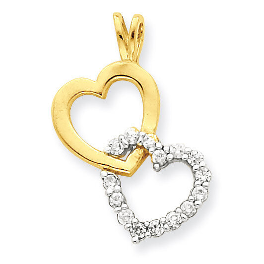 Heart Pendant 10k Gold Synthetic Diamond 10C924