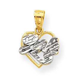 Love Heart Charm 10K Gold &amp; Rhodium 10C946, MPN: 10C946, 886774022291