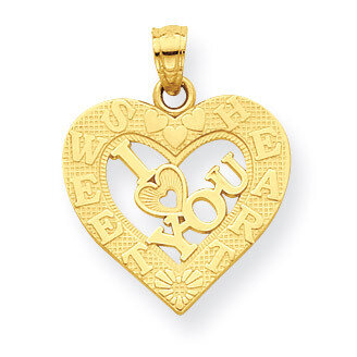 I Love You Heart Charm 10k Gold 10C957