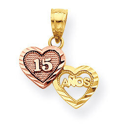 Small Sweet 15 Charm 10k Two-Tone Gold 10C967
