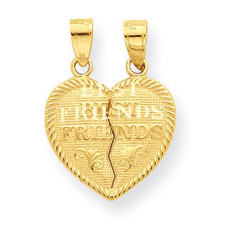 Best Friends Break-apart Heart Charm 10k Gold 10C978