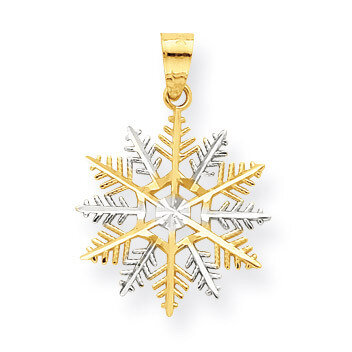 Snowflake Charm 10K Gold & Rhodium 10C986