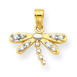 Dragonfly Charm 10k Gold Synthetic Diamond 10C996, MPN: 10C996, 886774022796