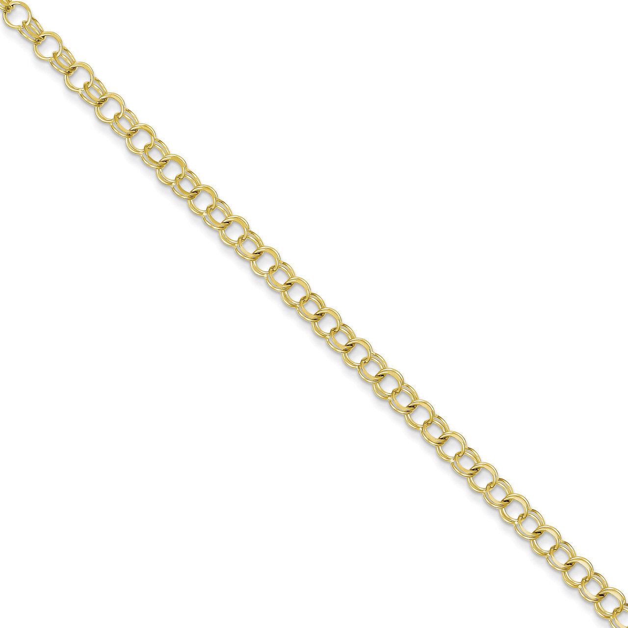 Solid Double Link Charm Bracelet 7 Inch 10k Gold 10CH1-7, MPN: 10CH1-7, 883957550626