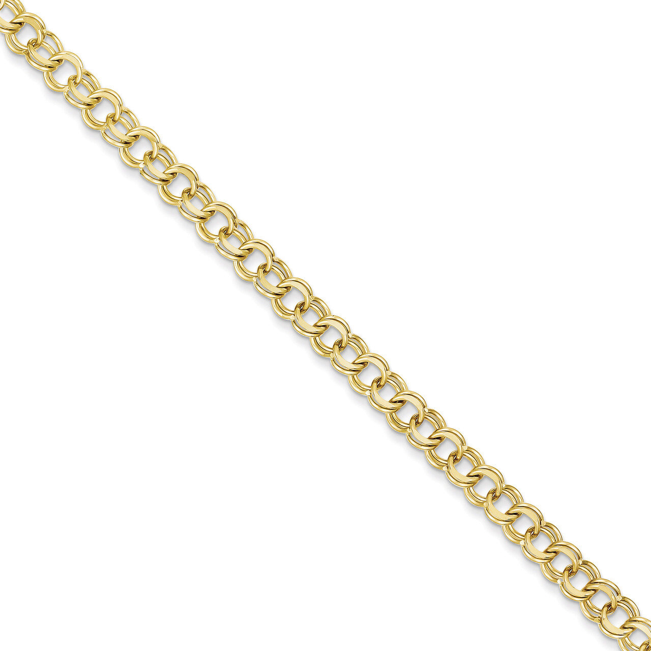 Solid Double Link Charm Bracelet 7 Inch 10k Gold 10CH3-7, MPN: 10CH3-7, 883957531922
