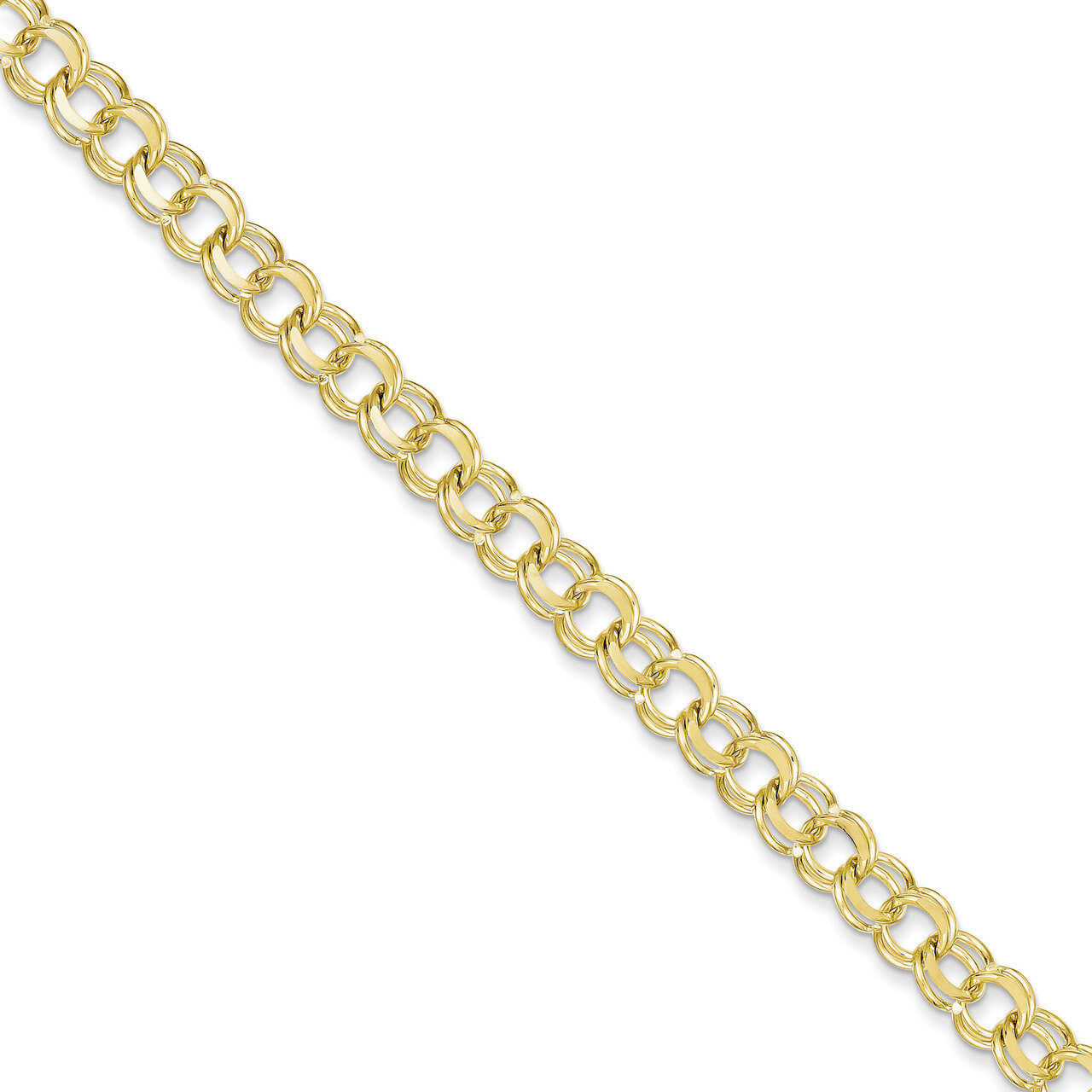 Solid Double Link Charm Bracelet 8 Inch 10k Gold 10CH6-8, MPN: 10CH6-8, 883957430102