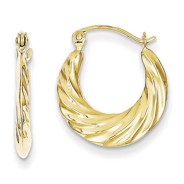 Fancy Small Hoop Earrings 10k Gold 10ER120, MPN: 10ER120, 883957895130