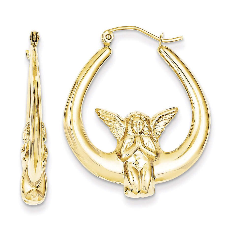 Angel Hoop Earrings 10k Gold 10ER140