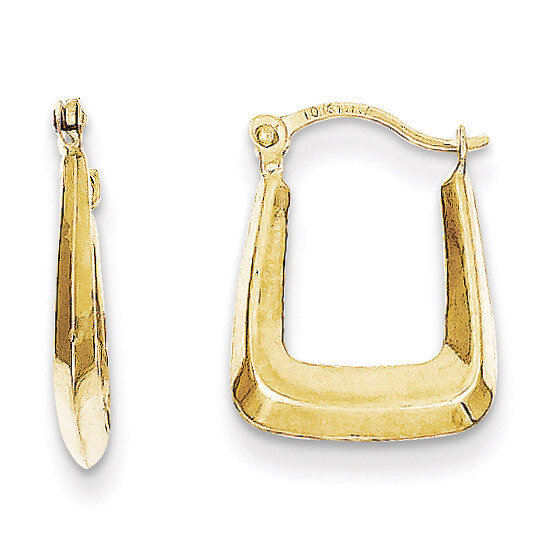 Hollow Squared Hollow Hoop Earrings 10k Gold 10ER249, MPN: 10ER249, 883957518282