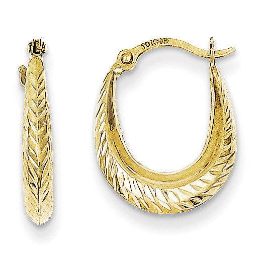 Textured Hollow Hoop Earrings 10k Gold 10ER253, MPN: 10ER253, 883957518299