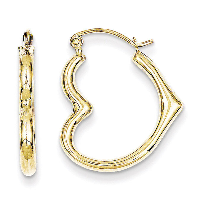 Hollow Heart Shape Hollow Hoop Earrings 10k Gold 10ER267, MPN: 10ER267, 883957541808