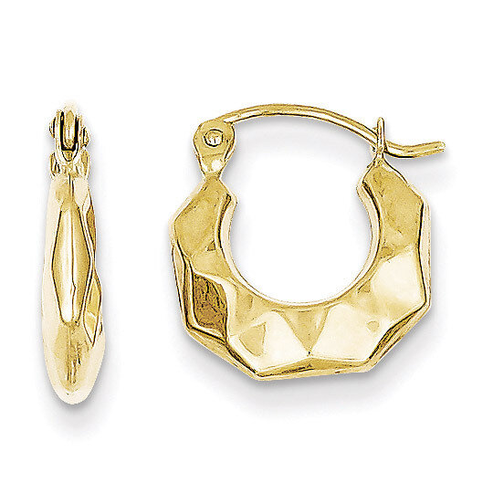 Fancy Small Hoop Earrings 10k Gold 10ER85, MPN: 10ER85, 883957895222