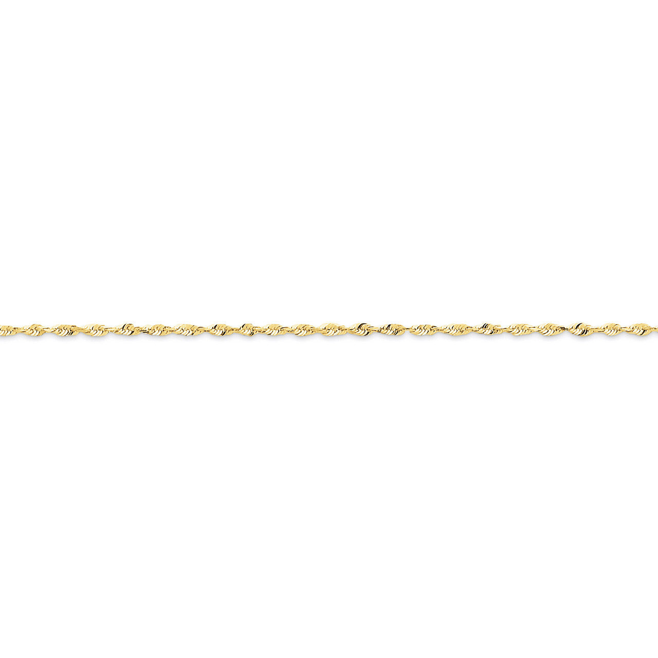 1.5mm Diamond-cut Extra-Lite Rope Chain 10 Inch 10k Gold 10EX012-10