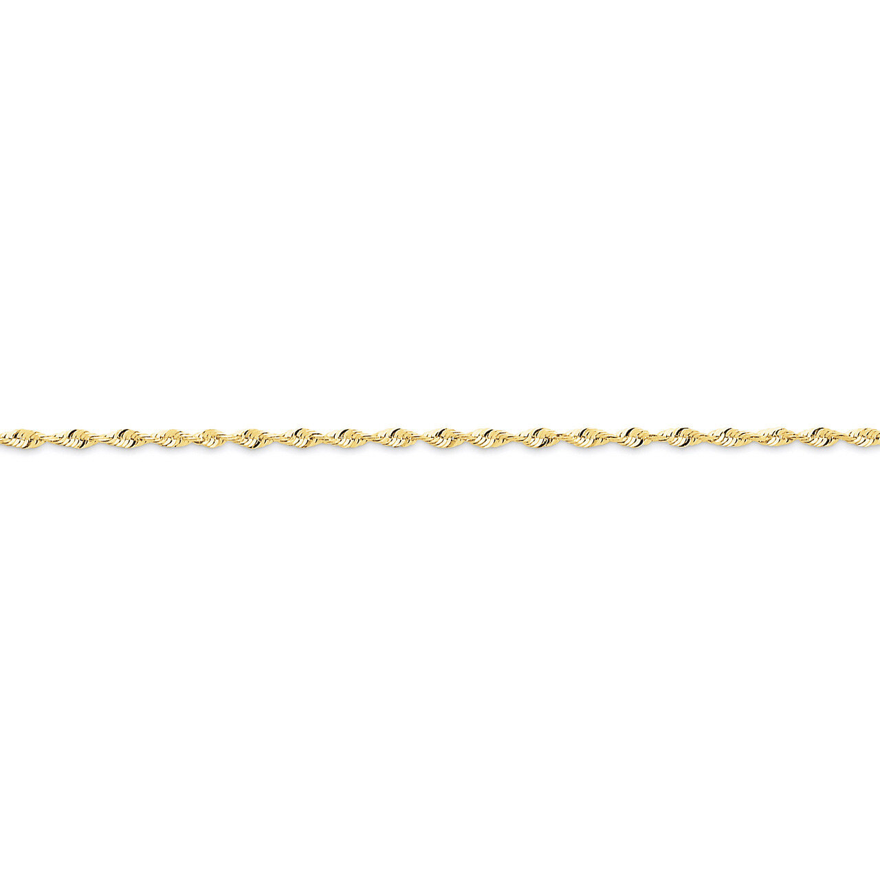 1.8mm Diamond-cut Extra-Lite Rope Chain 10 Inch 10k Gold 10EX014-10