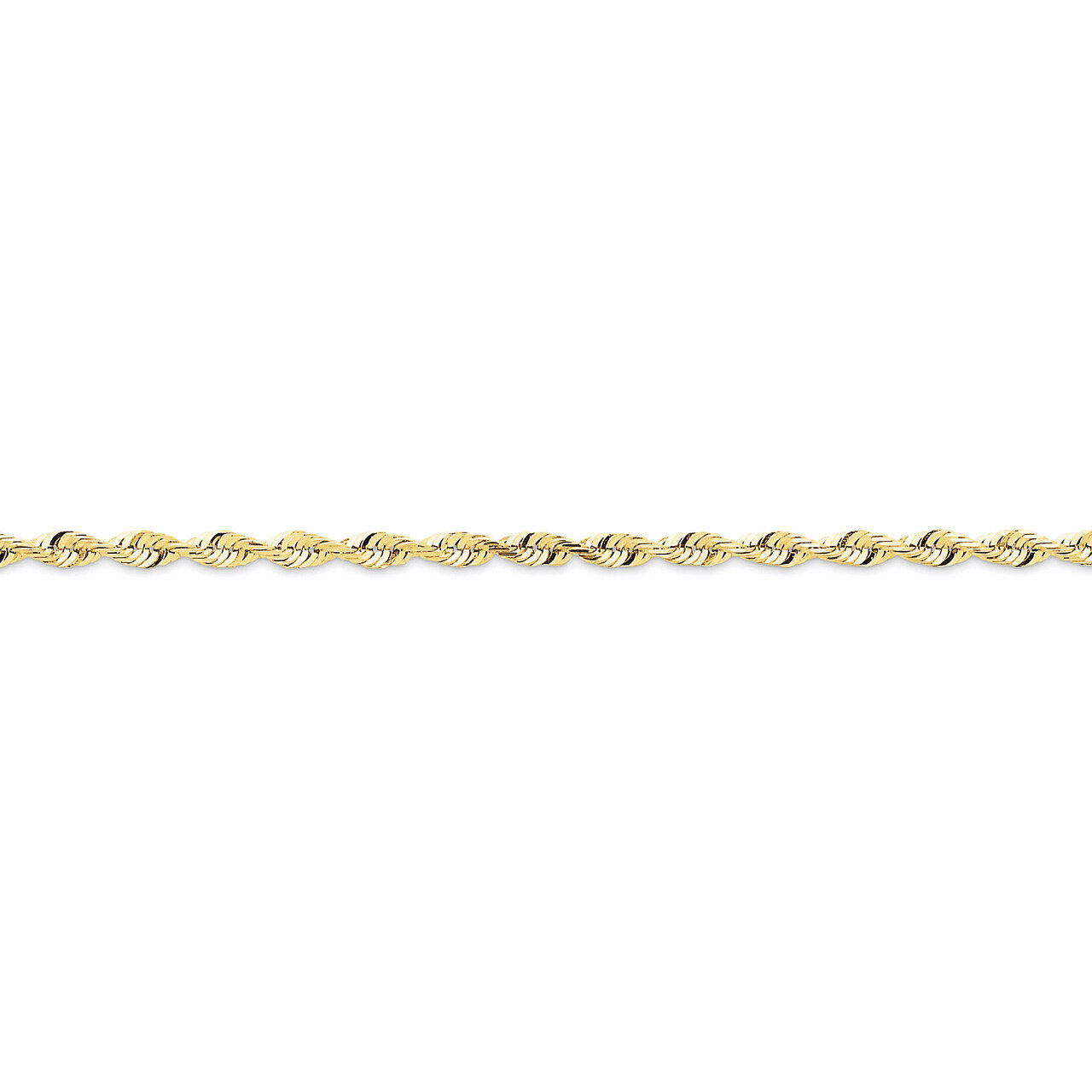 2.75mm Diamond-cut Extra-Lite Rope Chain 7 Inch 10k Gold 10EX023-7