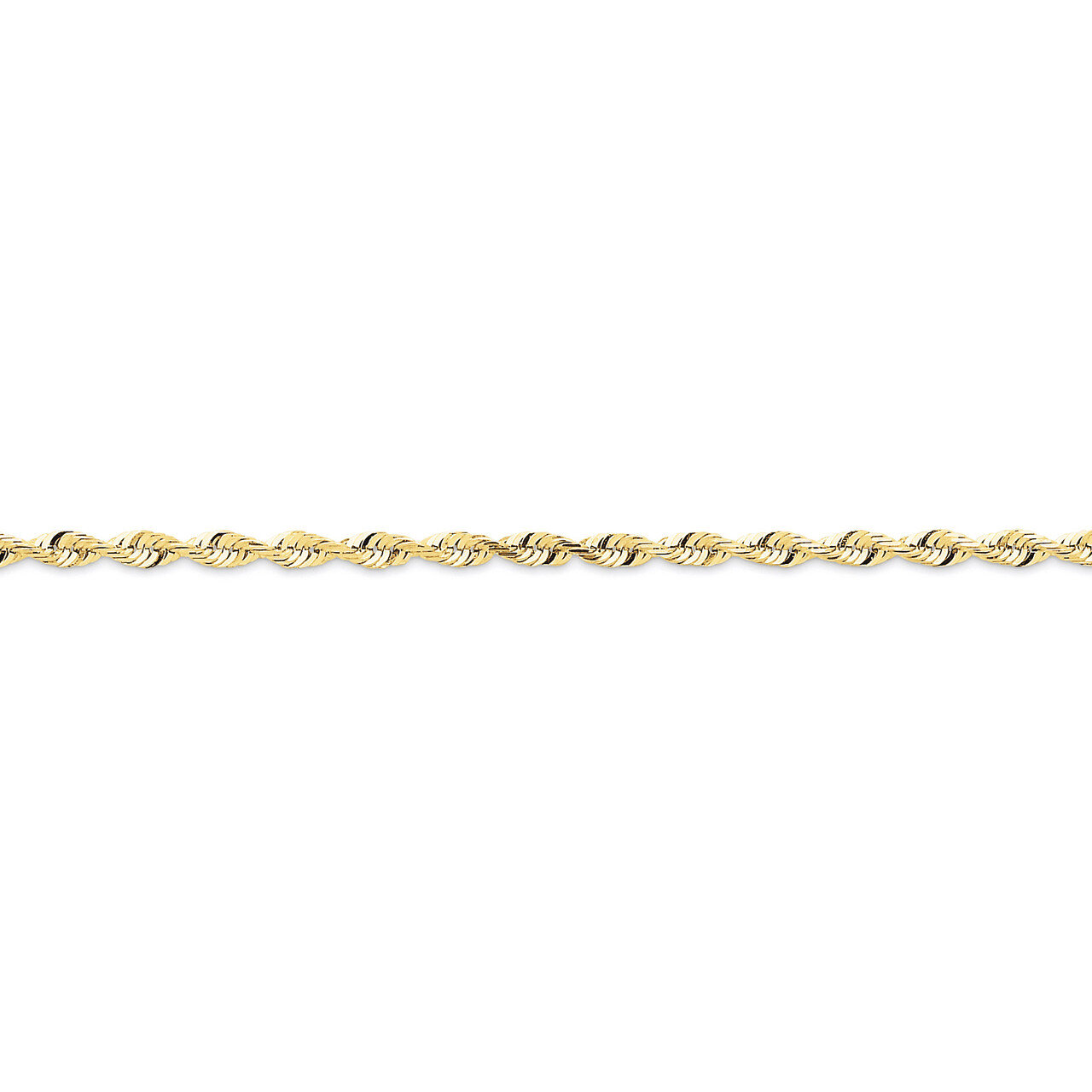 2.75mm Diamond-cut Extra-Lite Rope Chain 8 Inch 10k Gold 10EX023-8, MPN: 10EX023-8, 886774396606