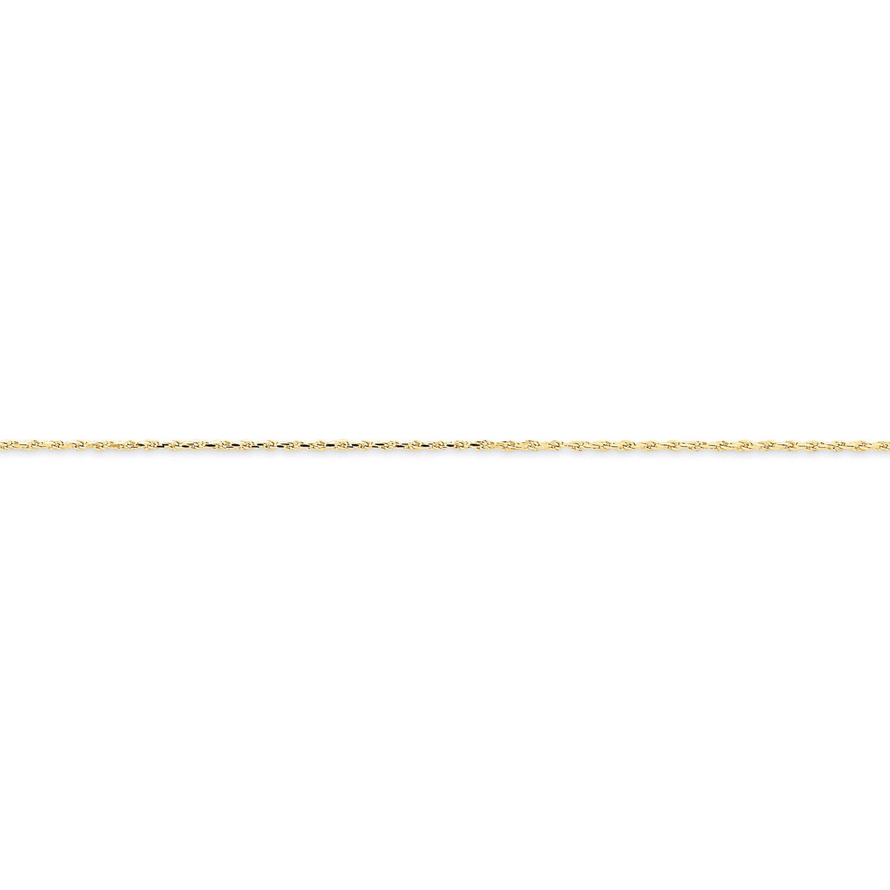 1.0mm Machine Made Diamond-cut Rope Chain 16 Inch 10k Gold 10K010-16