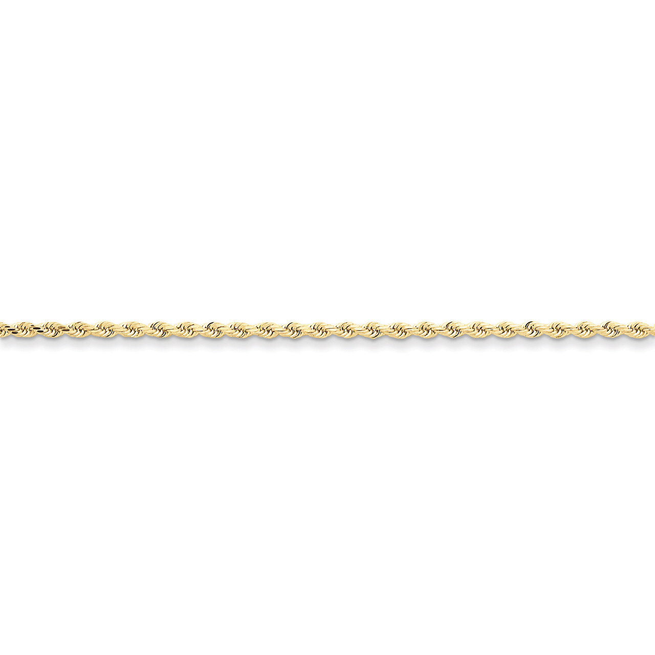 2.25mm Handmade Diamond-cut Rope Chain 7 Inch 10k Gold 10K016-7