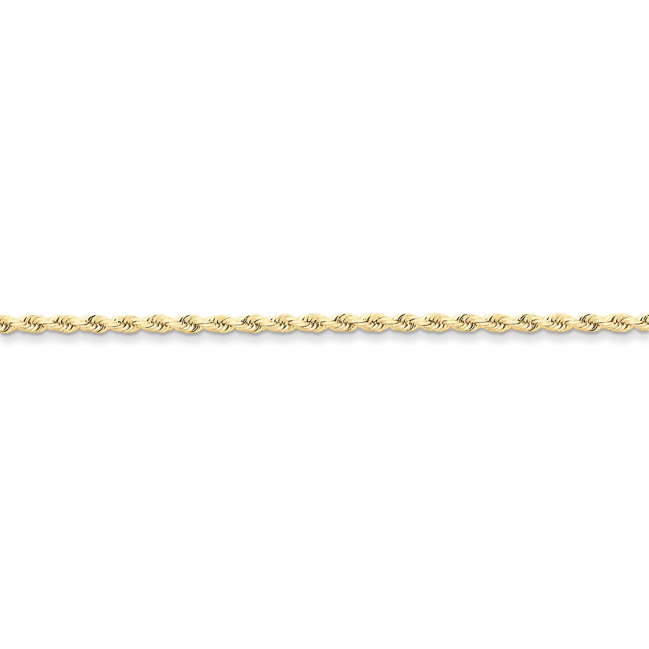 2.5mm Handmade Diamond-cut Rope Chain 7 Inch 10k Gold 10K018-7