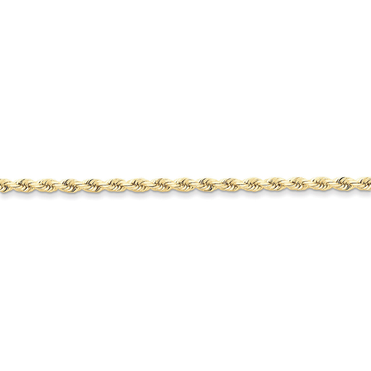 3mm Handmade Diamond-cut Rope Chain 20 Inch 10k Gold 10K023-20