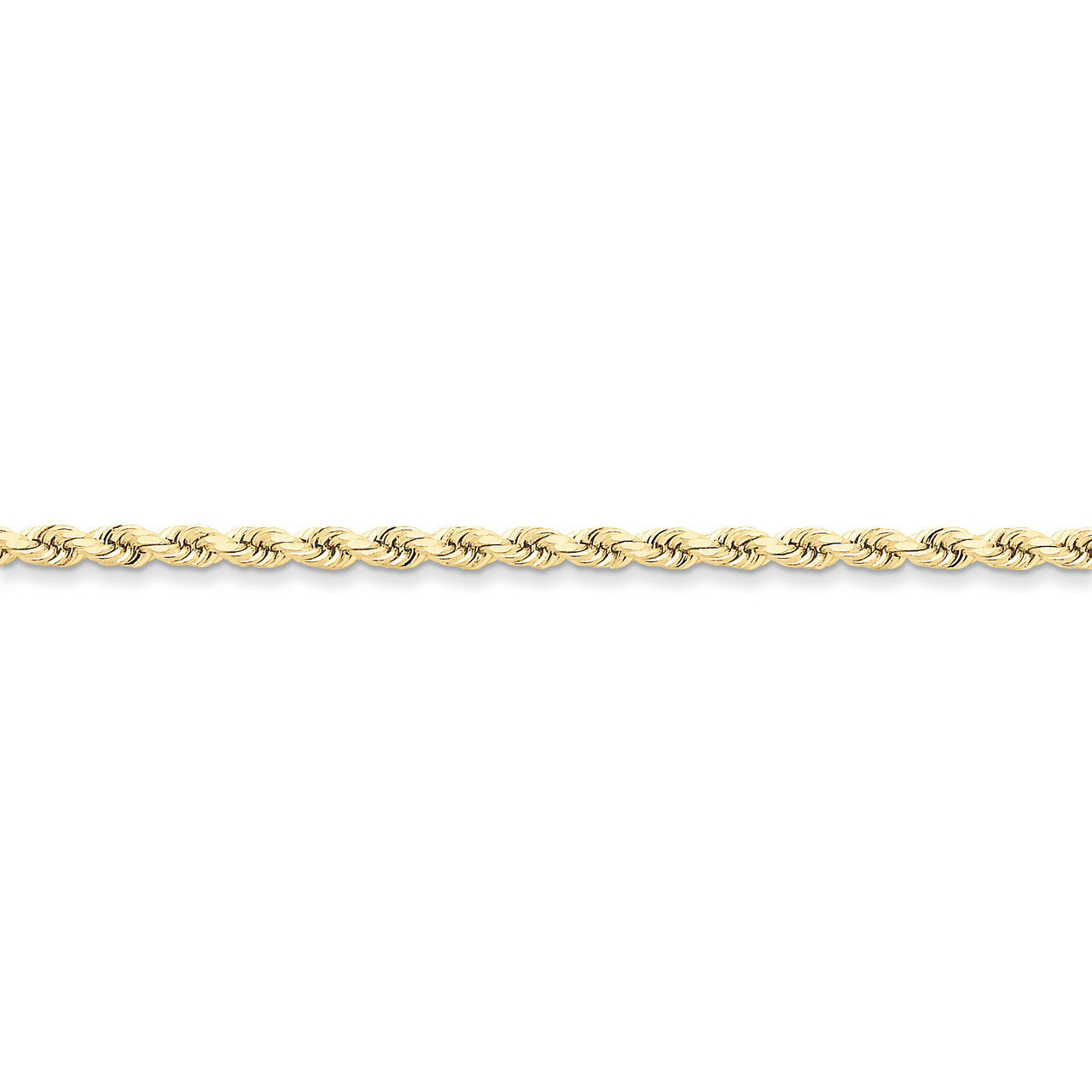 3.5mm Handmade Diamond-cut Rope Chain 8 Inch 10k Gold 10K025-8