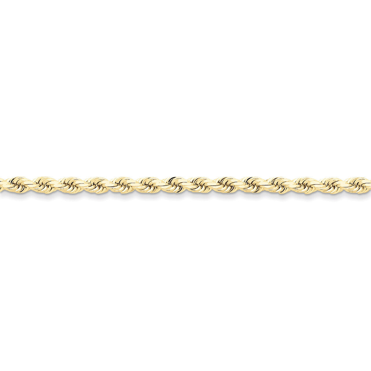 4mm Handmade Diamond-cut Rope Chain 18 Inch 10k Gold 10K030-18