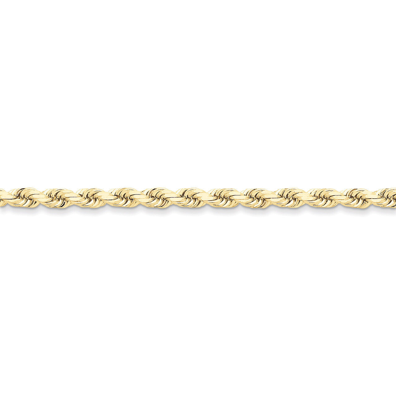 5mm Handmade Diamond-cut Rope Chain 20 Inch 10k Gold 10K035-20