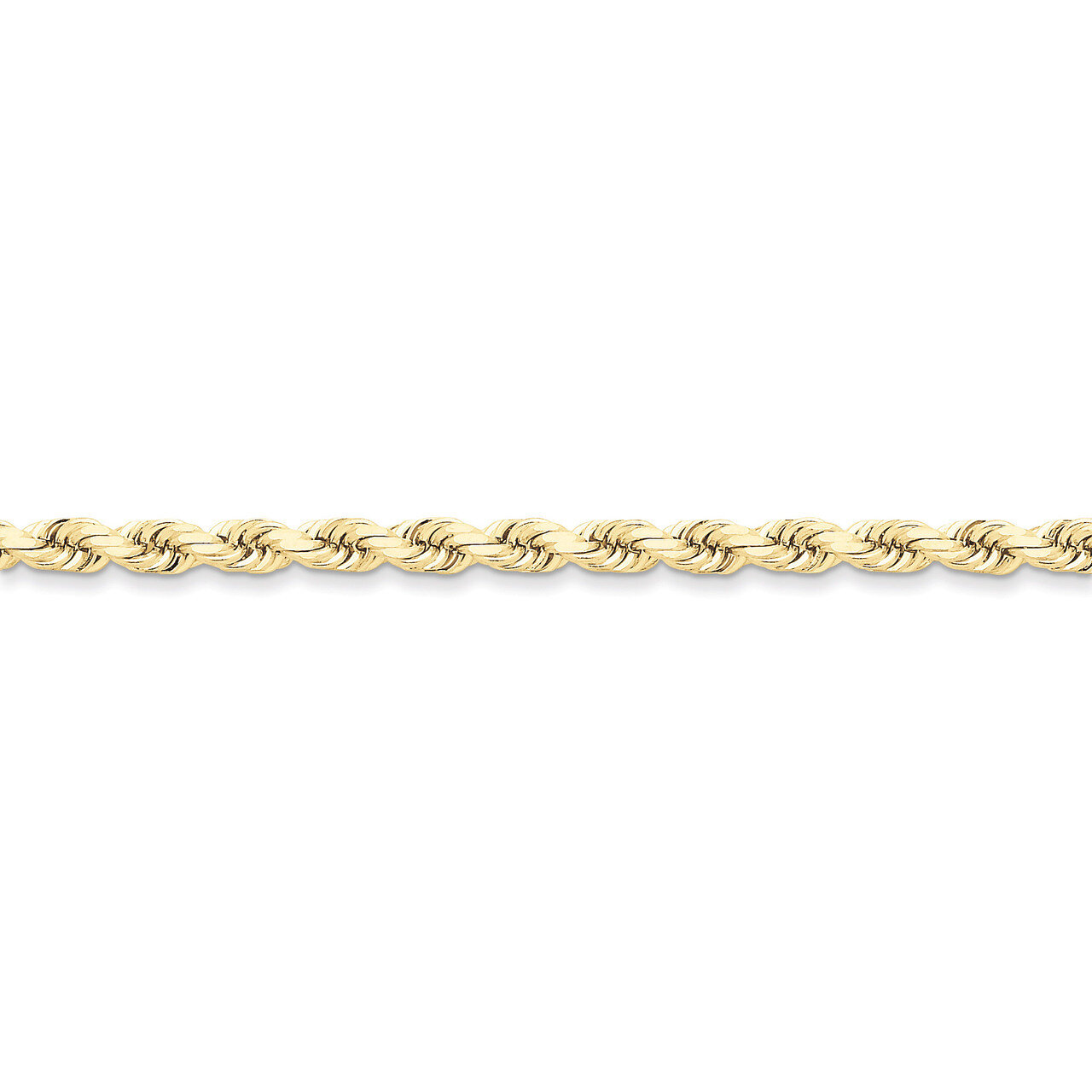 5mm Handmade Diamond-cut Rope Chain 24 Inch 10k Gold 10K035-24, MPN: 10K035-24, 886774400082