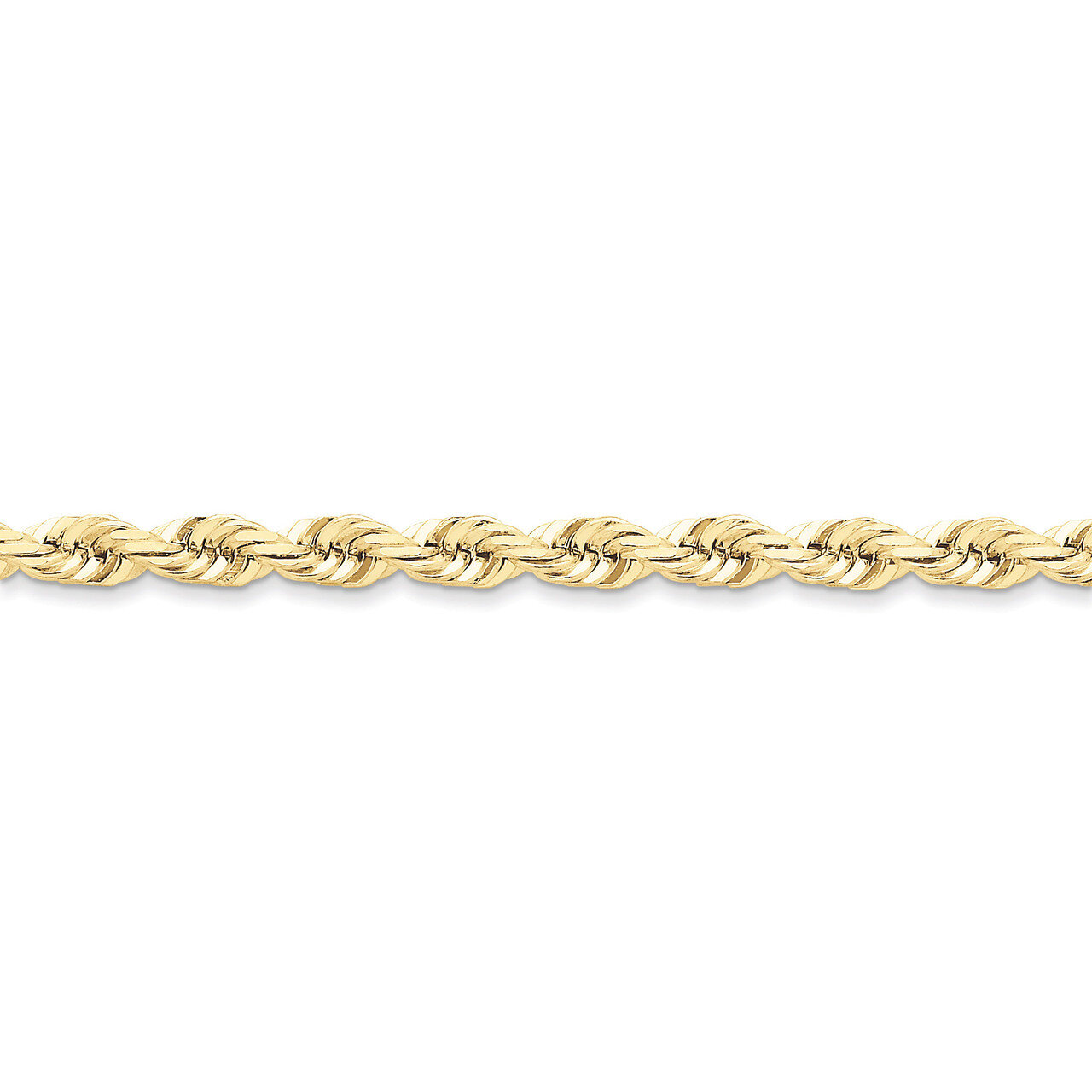 6mm Handmade Diamond-cut Rope Chain 9 Inch 10k Gold 10K040-9
