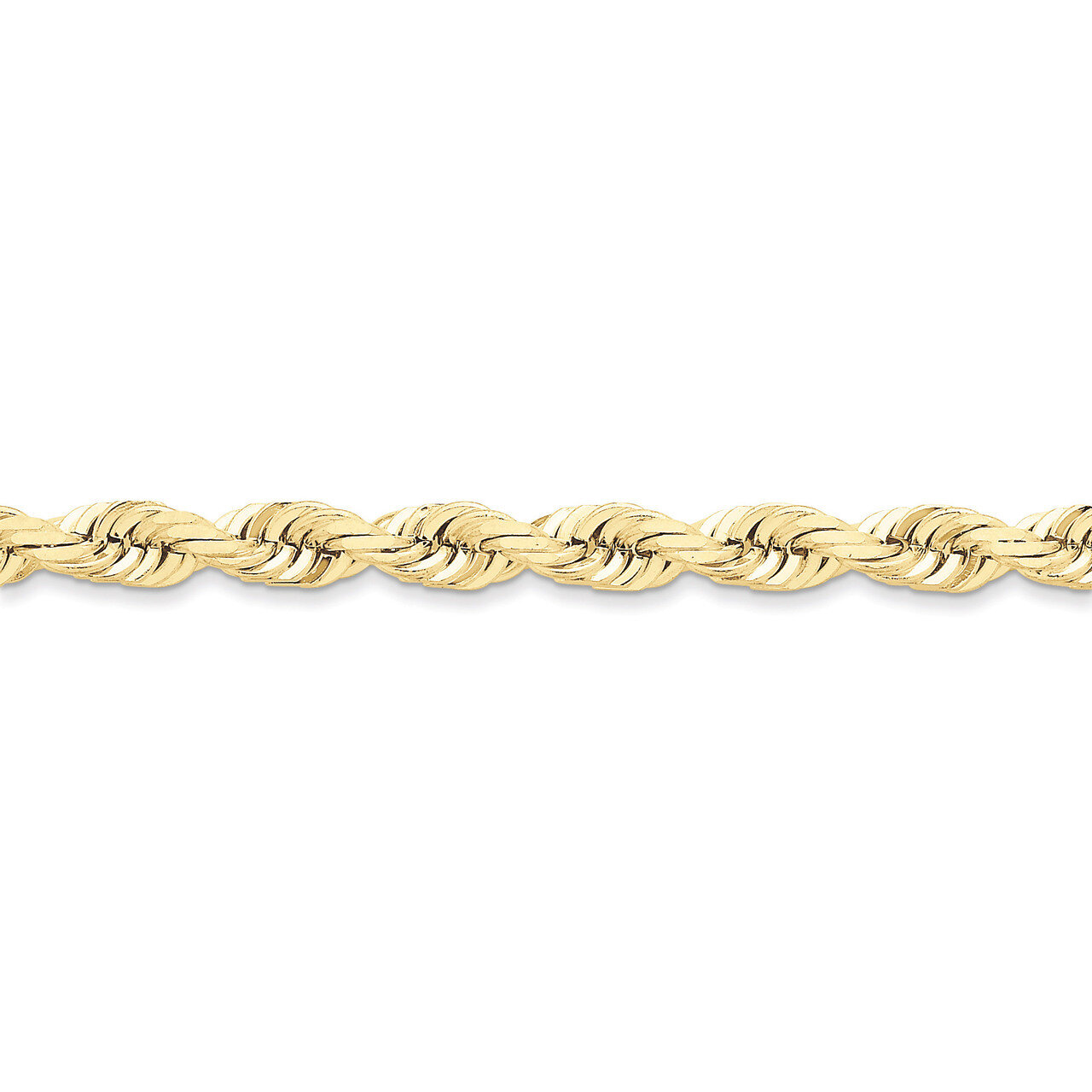 7mm Handmade Diamond-cut Rope Chain 8 Inch 10k Gold 10K050-8