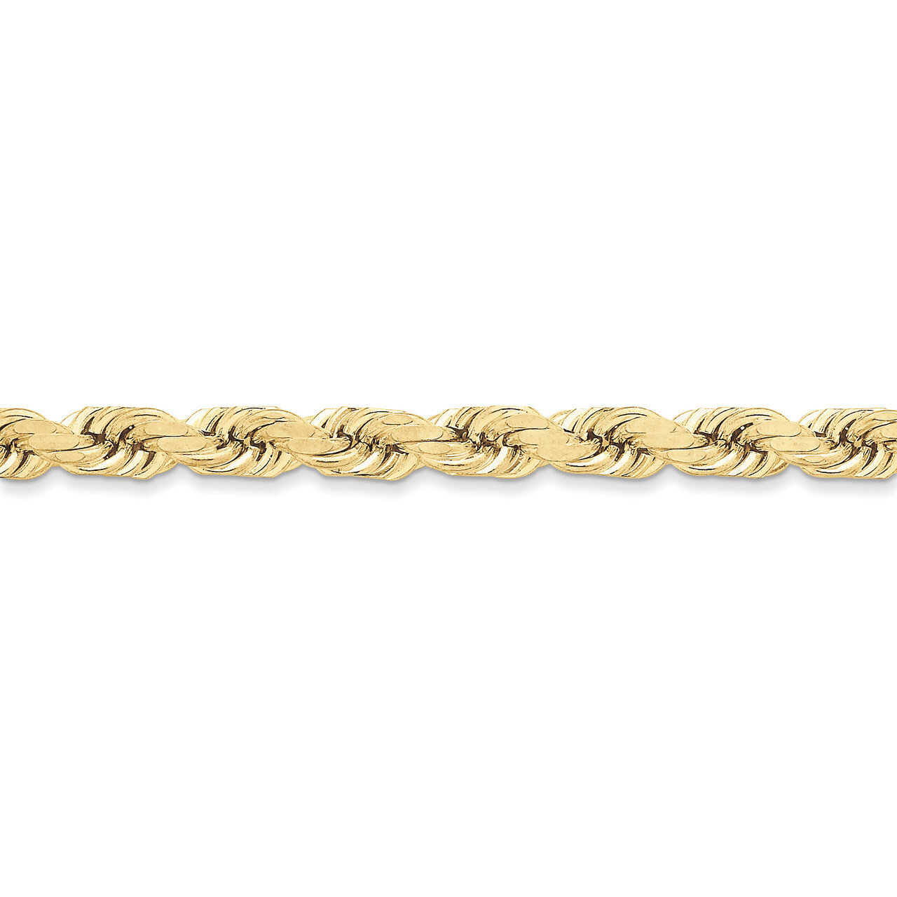 8mm Handmade Diamond-cut Rope Chain 9 Inch 10k Gold 10K060-9