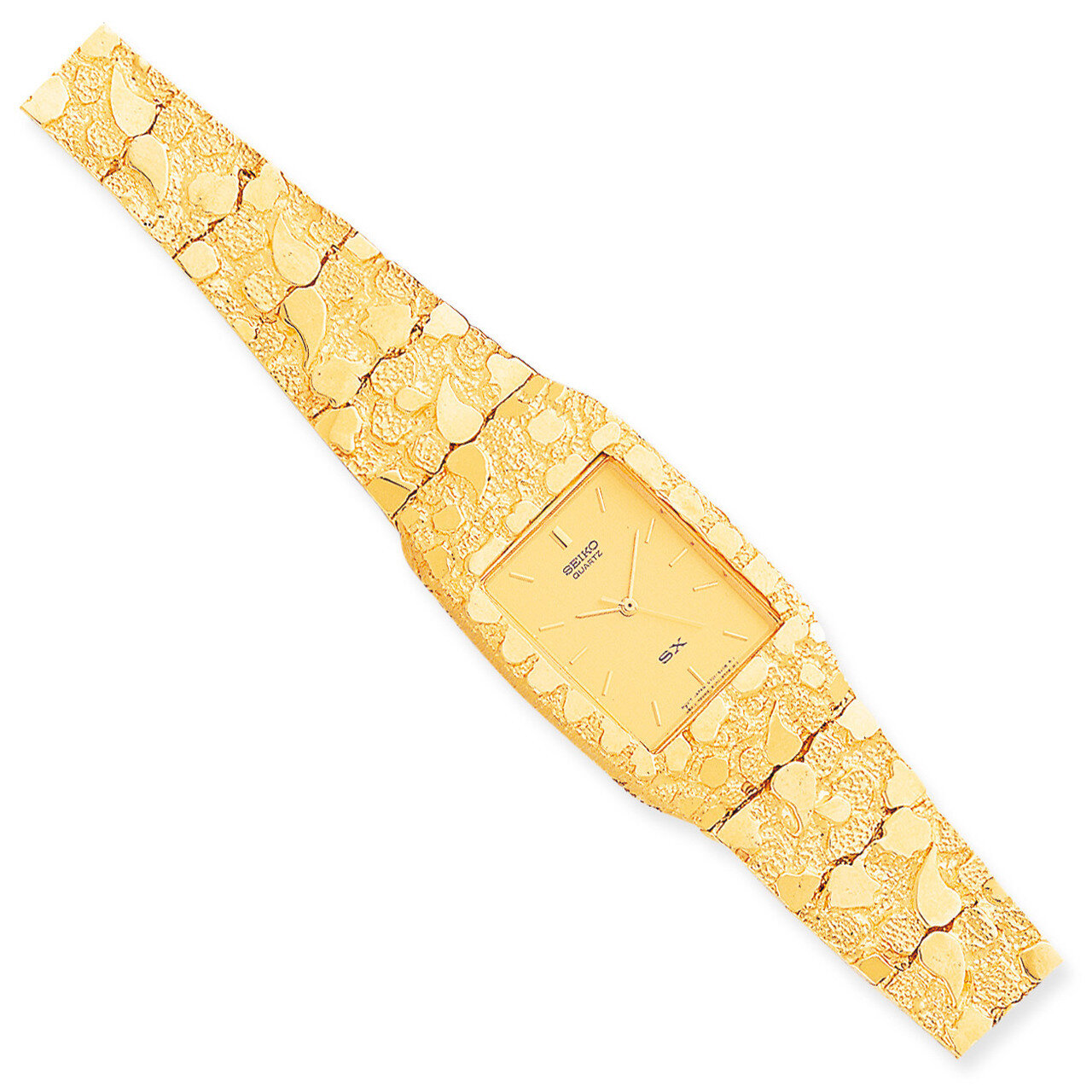 Champagne 27x47mm Dial Square Face Nugget Watch 10k Gold 10N262Y-8