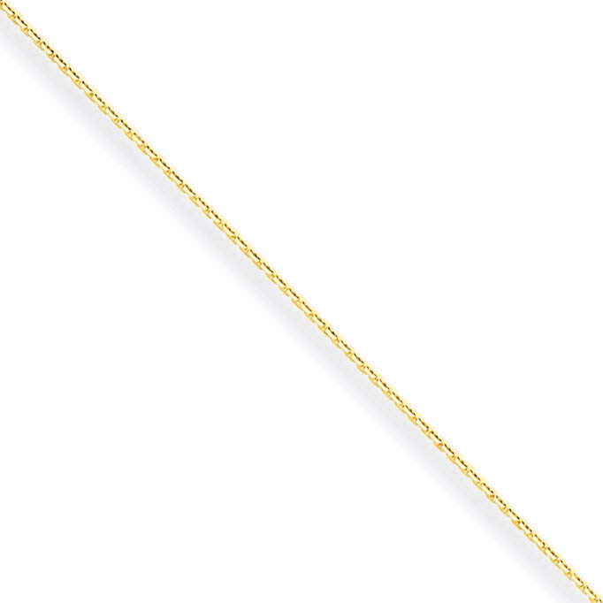 0.6mm Solid Diamond-cut Cable Chain 14 Inch 10k Gold 10PE136-14