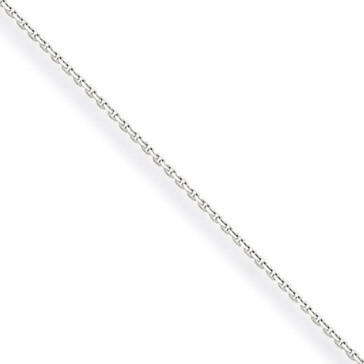 0.5mm Solid Diamond-cut Cable Chain 14 Inch 10k White Gold 10PE145-14