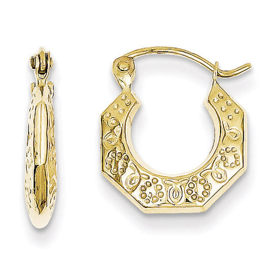 Polished Hollow Classic Earrings 10k Gold 10S12, MPN: 10S12, 883957895284