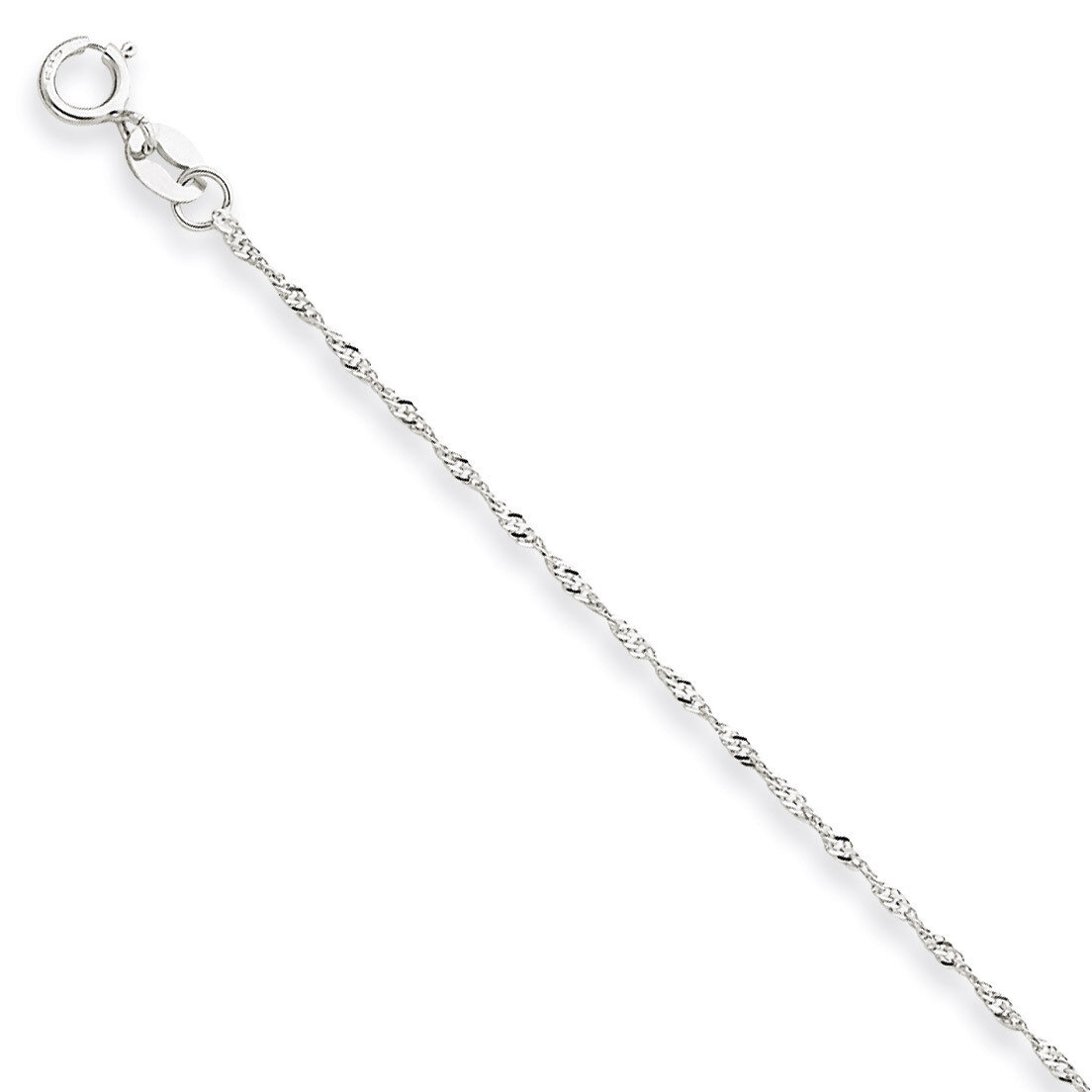 1mm Singapore Chain (CARDED) 16 Inch 14k White Gold 10SW-16