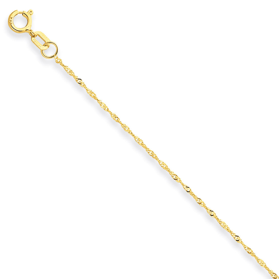 1mm Singapore Chain (CARDED) 18 Inch 14k Gold 10SY-18