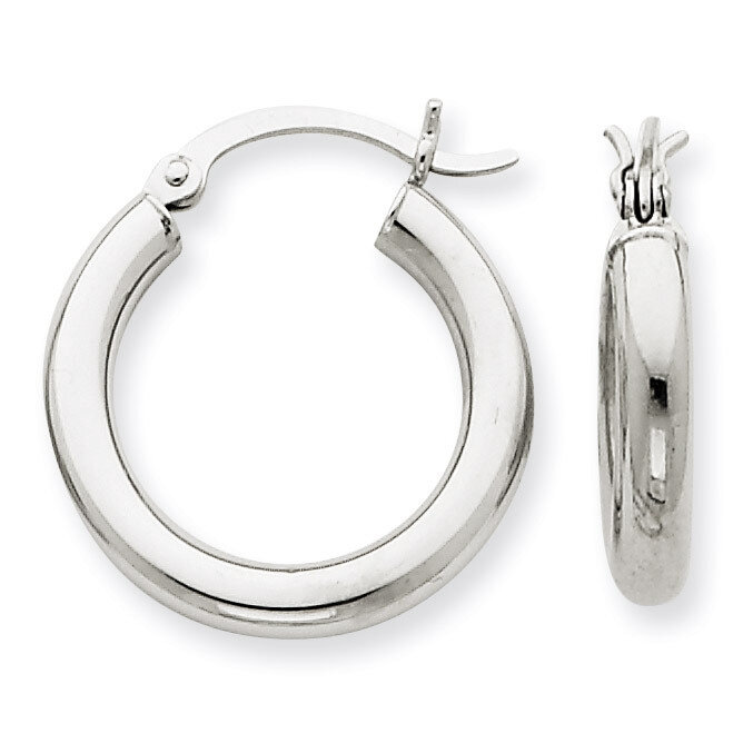 3mm Hoop Earrings 10k White Gold 10T1125, MPN: 10T1125, 883957895499