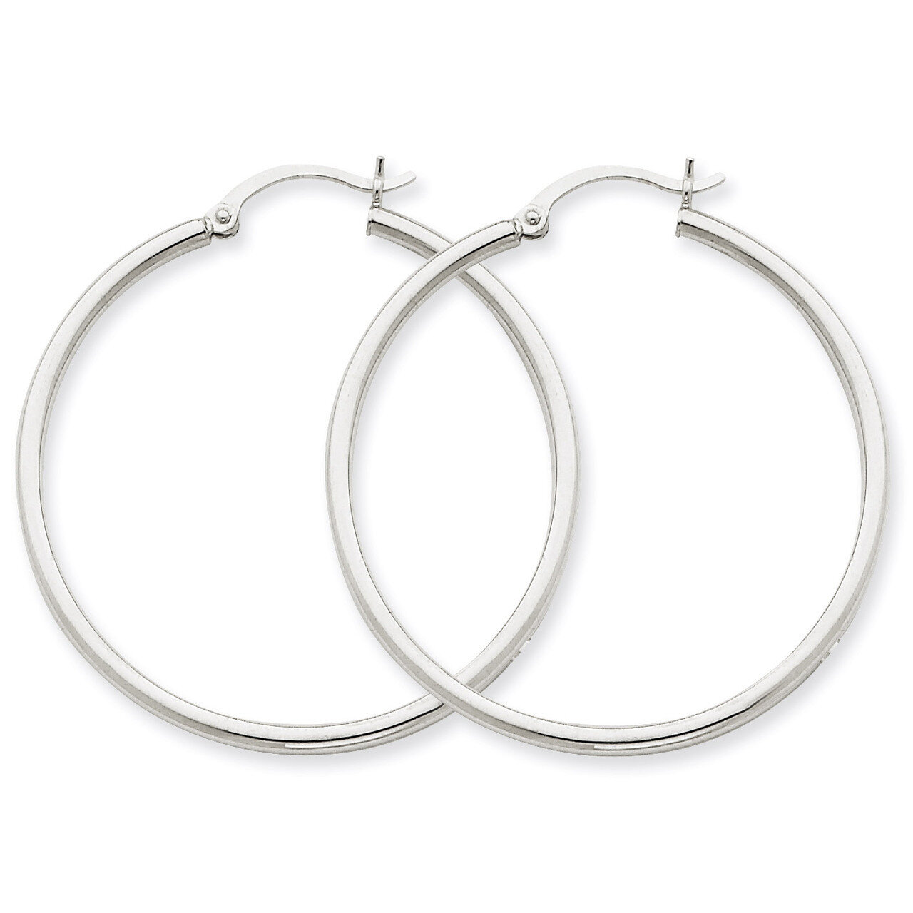 2mm Round Hoop Earrings 10k White Gold 10T831, MPN: 10T831, 883957895567