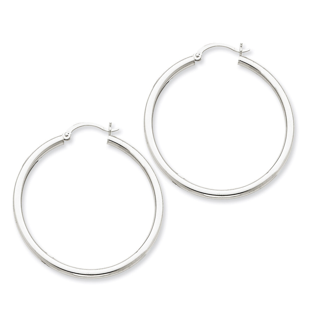 2.5mm Round Hoop Earrings 10k White Gold 10T846, MPN: 10T846, 883957895710