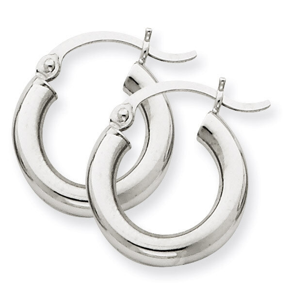 3mm Round Hoop Earrings 10k White Gold 10T851, MPN: 10T851, 883957895765