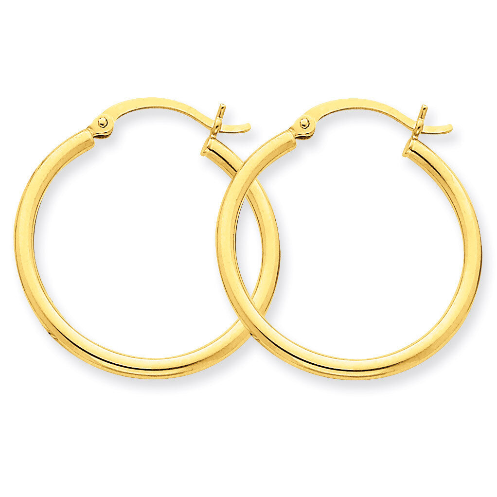 Polished 2mm Round Hoop Earrings 10k Gold 10T915, MPN: 10T915, 883957896014