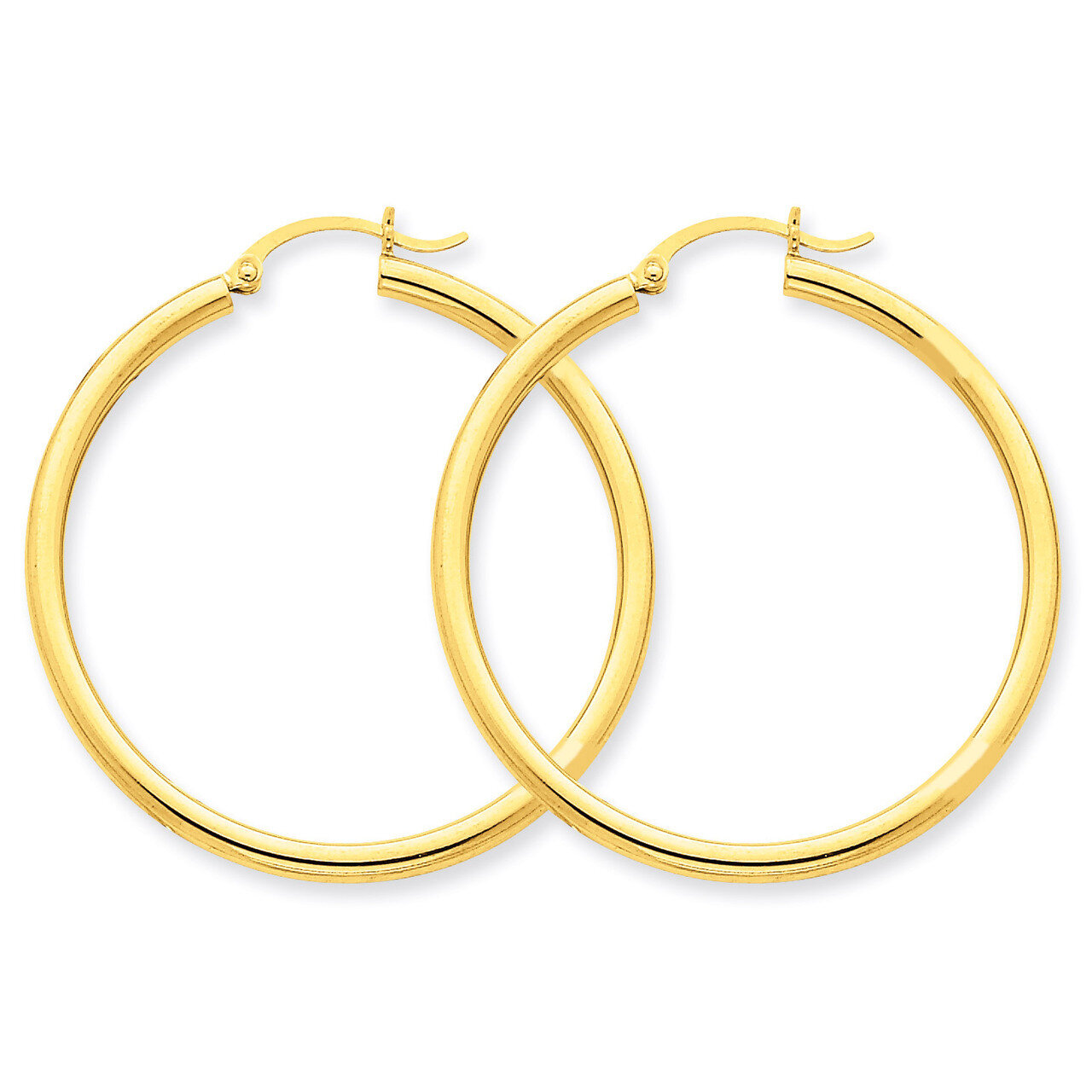 Polished 2.5mm Round Hoop Earrings 10k Gold 10T925