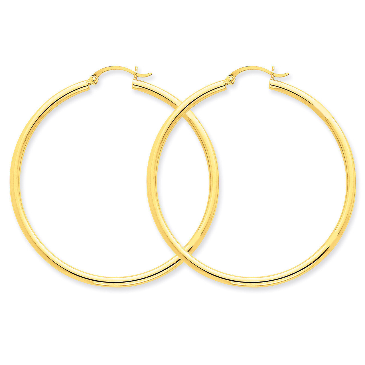 Polished 2.5mm Round Hoop Earrings 10k Gold 10T927